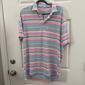 johnnie-O Multicolor Striped Polo Shirt L